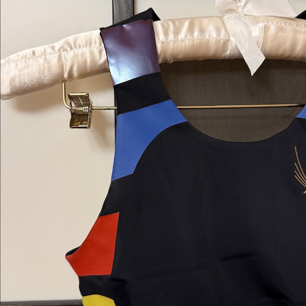 Lucas Hugh Designer Sports Bra | Colorblock & Mesh Back | Black Multi - Picture 6 of 10